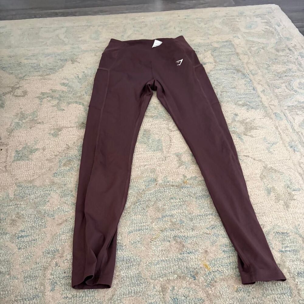 GYMSHARK Women's Brown High Waisted Workout Gym Leggings Activewear Pants